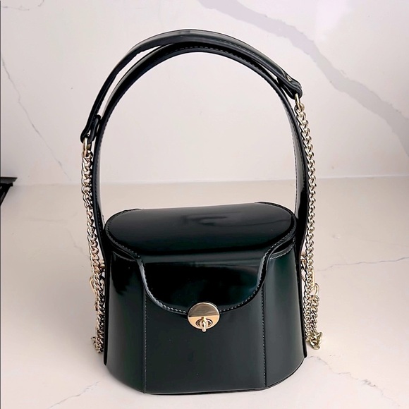 Zara Handbags - Patent Green Mini Bag